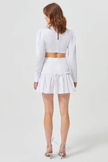 Moda Tutkusu Düğüm Detaylı  Mini Elbise