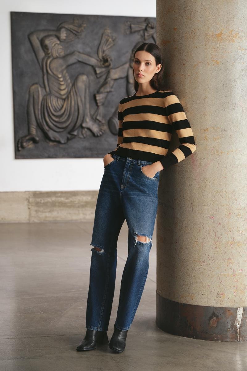 Moda Tutkusu Yıpratmalı Jean Pantolon
