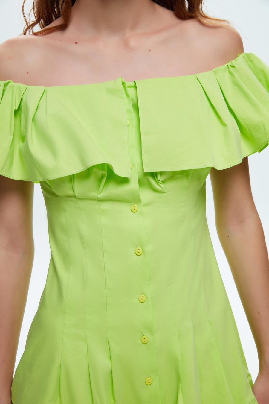 Off the Shoulder Volanlı Mini Elbise_3