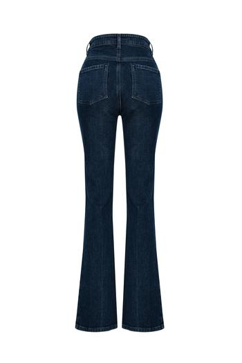 Düğmeli Jean Pantolon