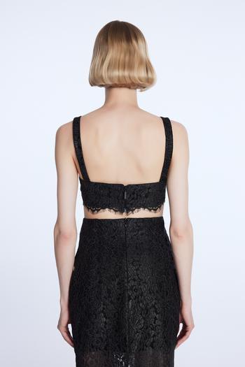 Mert Aslan Dantel Crop Bluz