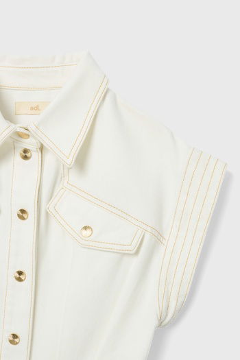 Dikiş Detaylı Denim Elbise