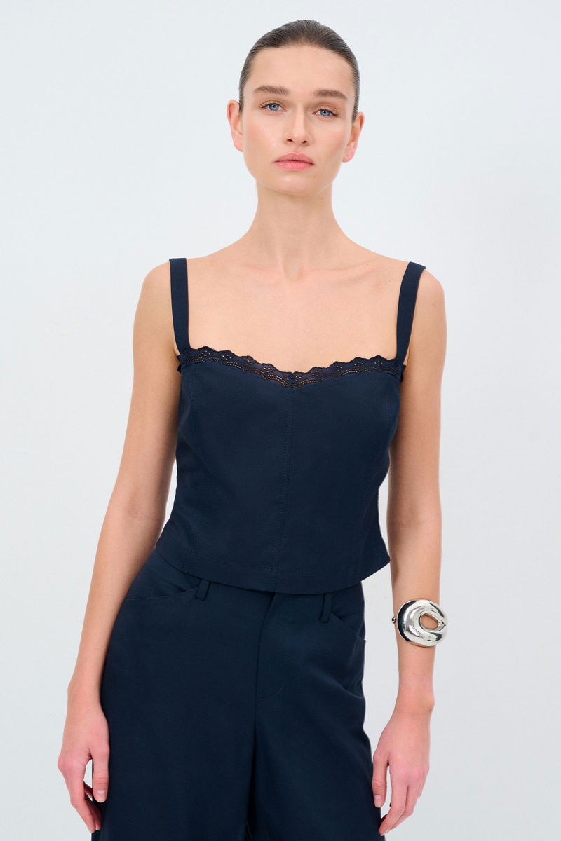 Moda Tutkusu Kolsuz Tencel Bluz