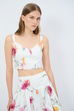 Desenli Askılı Crop Bluz